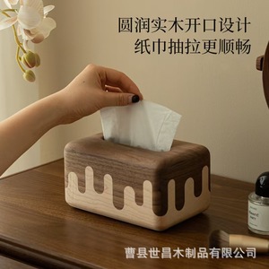 Caja de pañuelos de madera de 18L con diseño de dibujos animados para la mesa de centro de la sala de estar - Product Image 3