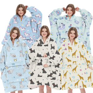 Nhà Máy Bán buôn tùy chỉnh thiết kế dành cho người lớn Sherpa trùm đầu áo mùa đông ấm mặc hoodie chăn với tay áo - Product Image 5