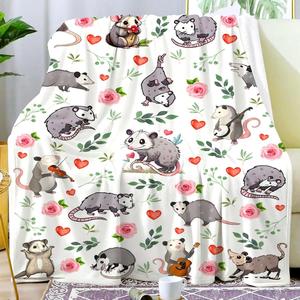 Floral Flannel <b>Blanket</b> Throw <b>Blanket</b> Nap <b>Blanket</b> Reversible Cozy Warm for Home Office Nap Custom Print Wholesale YH-MT-324 - Product Image 1