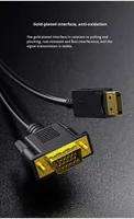 Câble VGA plaqué or de 1,8 m avec gaine en PVC et blindage tressé, résolution 1080P pour lecteur DVD, moniteur PC, projecteur - Utilisation au bureau et en salle de classe