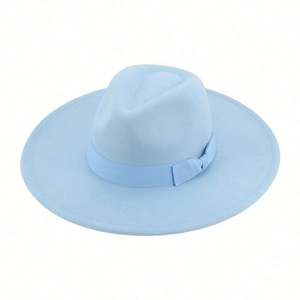 Sombreros Fedora de Moda para Mujer con Lazo Grande, Borde Plano y Corazón de Durazno, Novedad Primavera-Otoño - Product Image 4