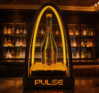 Présentoir Lumineux LED Rechargeable Personnalisé pour Bouteilles de Vin, Bière et Spiritueux en Acrylique – Support Glorificateur de Bouteilles