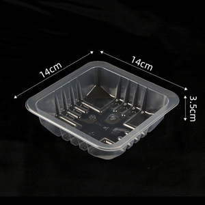 Barquette rectangulaire jetable en PP 1414-3.5, qualité alimentaire, épaisseur personnalisable, boîte fraîche pour aliments cuisinés et marinés - Product Image 1