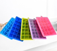Grilles à glace, outil de bricolage, moule à glace en Silicone à 24 trous, bac à glaçons à pression facile pour enfants avec couvercle, Cube carré