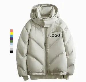 Oem Custom Design Waterdichte Down Puffer Jas Voor Mannen Oversized Ultra Licht Gewicht Veren Winter Heren Kleding