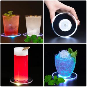 Personnalisé 10cm Acrylique LED Dessous de Verre Autocollant Fête Son Contrôle RGB Lumière avec Télécommande Sans Fil pour le Nouvel An et Halloween - Product Image 5