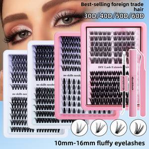Kit de cils individuels synthétiques <span class=keywords><strong>SP</strong></span> EYELASH 240 pièces 30D 40D 50D, courbure longue, épaisseur 0,07 mm, faits à la main, noirs, pour extension DIY - Product Image 3