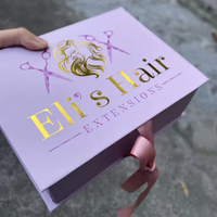 Boîtes cadeaux rigides violettes haut de gamme personnalisées pour montres, avec logo doré en relief, pour emballages cadeaux de festival