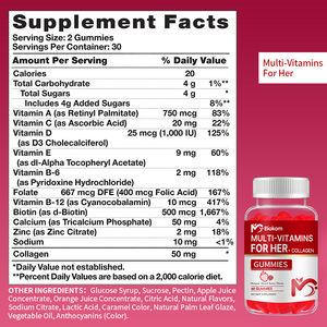 Bioflex Vitamin C <span class=keywords><strong>B12</strong></span> B D3 Multivitamin Gummies untuk Wanita -60 Butir Dosis & Formula yang Dapat Disesuaikan Suplemen Permen Pendukung Rambut - Product Image 2
