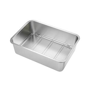 Stainless Steel Square Pan With Rack 304 Food Grade For Steaming Cooking Baking Hotel Use - Product Image 3