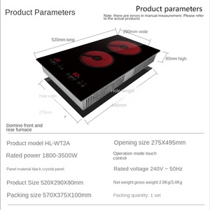 Bếp từ điện bán chạy 1800W, thị trường Mỹ, chứng nhận <span class=keywords><strong>ETL</strong></span>, bếp âm 2 vùng nấu - Product Image 5