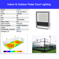 8 Projecteurs LED SMD 200W IP65 Gris & Noir, Angle de Faisceau Réglable à 150°, Garantie 3 Ans pour Terrains de Padel