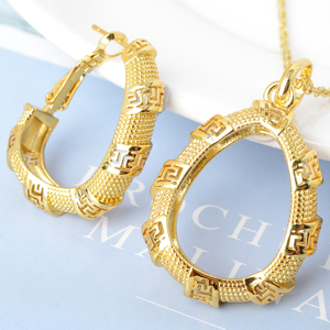 Juego de Joyas de Oro de 14k de Alta Calidad, Estilo Dubái, para Mujer, Boda, Fiesta, Novia, Joyería Nigeriana para Bodas - Product Image 4