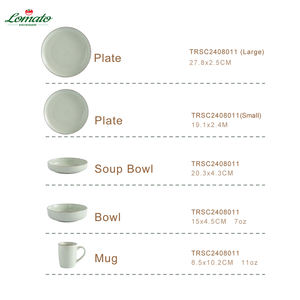 Artisan Classic Design Ensemble de 4 plateaux de service en céramique écologique Glaçure métallique Assiettes en porcelaine pour restaurant à domicile - Product Image 6