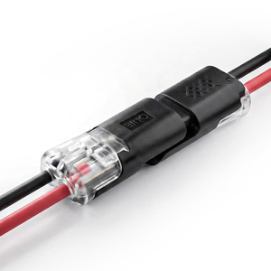 ขั้วต่อสายไฟ LED แบบเสียบได้ 2 ขา ตัวผู้/ตัวเมีย ไม่ต้องปอกสาย 300V ตัวเรือน PC โลหะผสมทองแดง สายไฟแบบขนาน ตัวแปลงแบบโปรไฟล์ต่ำ - Product Image 2