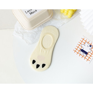 Calcetines invisibles de algodón finos unisex, calcetines informales absorbentes del sudor antideslizantes de silicona con diseño de pata de gato de dibujos animados, primavera y verano - Product Image 6