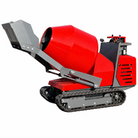 Nouveau design de transbordeur compact à chenilles pour bétonnière 500L, mélangeur-dumper diesel pour usage en construction