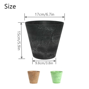 Maceta decorativa de <span class=keywords><strong>piedra</strong></span> de granito HUAJIN, maceta de plástico de <span class=keywords><strong>piedra</strong></span> de imitación para jardín o uso doméstico - Product Image 3