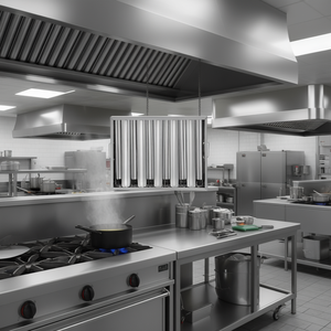 Filtro para Campana de Cocina Comercial, Acero Inoxidable 430, 19.5W X 15.5H Pulgadas, 5 Ranuras, Acabado Pulido, Montaje en Pared - Product Image 2