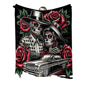 Chicana chola Cholo คู่ chicano lowrider ผ้าห่มผ้าพลัฌออกแบบได้เองพิมพ์ลายนุ่มสบายพกพาได้สัตว์เดินทาง - Product Image 1