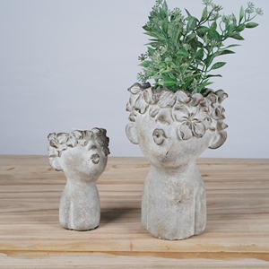 Vaso per Fiori <span class=keywords><strong>in</strong></span> <span class=keywords><strong>Cemento</strong></span> Design 3D Moderno Lianda Decorazione Casa Ragazzo Carino con Testa Umana per Decorazione Giardino Imballato <span class=keywords><strong>in</strong></span> Cartone - Product Image 1