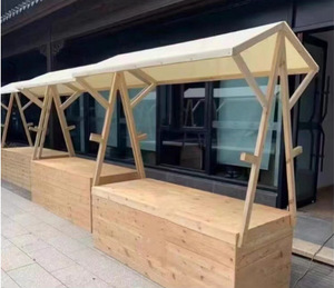 Tùy chỉnh bằng gỗ gấp kệ lưu trữ cho thị trường ngoài trời di động trung tâm mua sắm hiển thị đứng hoạt động nhà kho gian hàng đồ nội thất - Product Image 6