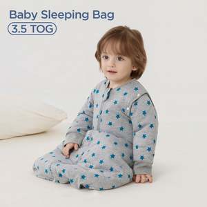 Saco de Dormir Desmontable de Manga Larga 100% Algodón Orgánico para Recién Nacidos, Bebés y Niños Pequeños - Product Image 3