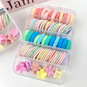 ยางรัดผมเด็ก สีลูกกวาด เครื่องประดับผมเด็ก อ่อนโยนต่อเส้นผม น่ารัก หวาน ยืดหยุ่นสูง รูปทรงรากบัว ชุดกิ๊บติดผม - Product Image 2