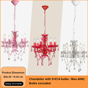 5 Lights Arms Wedding <strong>Hall</strong> Hanging Decoration <strong>White</strong> Crystal Chandelier Lighting Chain Hanging Bedroom Modern Chandelier - Product Image 4