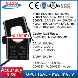 Transformador de corriente de núcleo dividido OPCT16ATL que mide 0-150A con salida mA, mV y V - Product Image 3