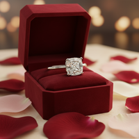 Bague de fiançailles classique solitaire en argent sterling 925 avec zircon cubique CZ de 9*9 mm, coupe Asscher, pour femmes