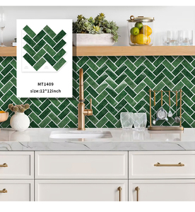Azulejos autoadhesivos de pared Jorunns, fácil de instalar, azulejos de mármol en espiga Peel and Stick Backsplash, azulejos de pared 3D - Product Image 5