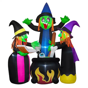 Decorazione Gonfiabile di Halloween con <span class=keywords><strong>3</strong></span> <span class=keywords><strong>Streghe</strong></span> di 1,8 Metri con Luci LED, Spaventosa per Esterni e Feste, Certificazione IP44, 110-240V - Product Image 2
