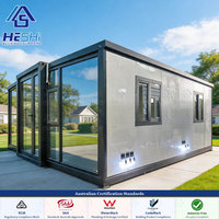 Maison conteneur préfabriquée extensible 3 chambres 2 salles de bain, 40 pieds, 30 pieds, 20 pieds, prix de gros pour revendeurs, conformes aux normes australiennes