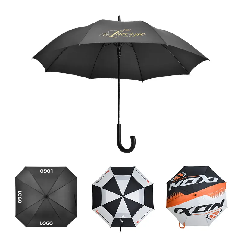 Parapluie de haute qualité pour hommes, résistant à la pluie, coupe-vent, long bâton, personnalisé avec logo imprimé, parapluies pour la pluie