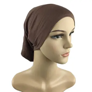 Mode Jersey Hijab Tube Turban Chapeaux Sous Écharpe Bonnet Intérieur Plaine Musulman Hijab Couverture Intérieure Islamique Wrap Head Wear
