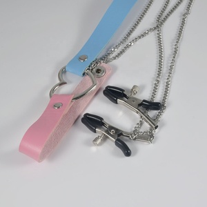 여성과 남성을위한 조정 가능한 스테인레스 스틸 젖꼭지 링 칼라 초커 비 피어싱 금속 바디 체인 - Product Image 5