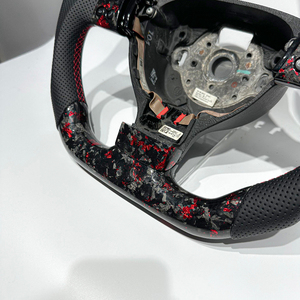 <span class=keywords><strong>Volante</strong></span> de Fibra de Carbono Forjado Rojo Compatible con Volkswagen <span class=keywords><strong>MK5</strong></span> <span class=keywords><strong>Golf</strong></span> 5 <span class=keywords><strong>GTI</strong></span> B6 GT Sin Palancas de Cambio - Product Image 3