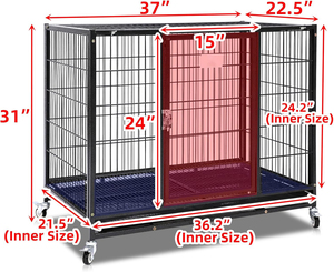 Casa Grande para Perros y Gatos de Interior, Mueble de Madera Sólida para Perros, Resistente al Viento, Forma Triangular, Puerta Corredera Horizontal para Uso Doméstico - Product Image 6