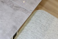 Chaises de salle à manger en tissu écologiques minimalistes modernes nordiques, revêtement en lin, dossier, pieds en métal, maison, bureau, entrepôt, parc