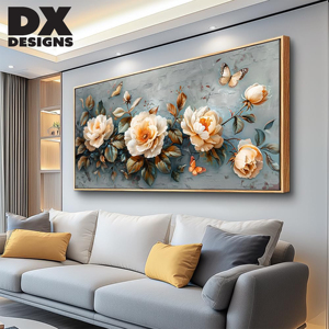 DX Designs - <span class=keywords><strong>Pintura</strong></span> en Lienzo Enmarcada Personalizada, Arte Floral Pintado a Mano, Estilo Moderno y Minimalista, Decoración <span class=keywords><strong>para</strong></span> Sala <span class=keywords><strong>de</strong></span> Estar - Product Image 6