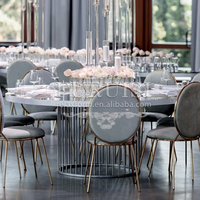 Tables de réception ovales de luxe, tables de banquet de mariage en acier inoxydable de couleur personnalisée pour les salles d'hôtel