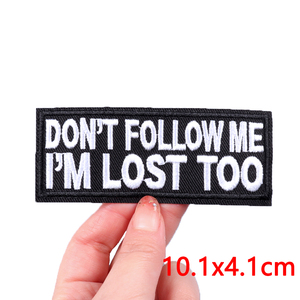 Bán buôn câu nói hài hước thư thêu các bản vá lỗi trên quần áo tùy chỉnh thiết kế logo thêu sắt trên các bản vá lỗi cho quần áo - Product Image 6