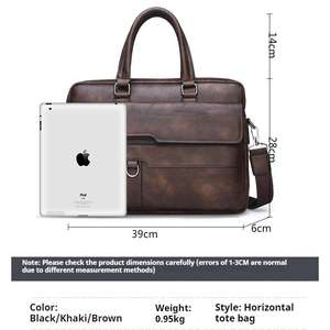 2024 Лидер продаж, высококачественный мужской деловой кожаный портфель для ноутбука, сумка через плечо для офиса и ручного использования - Product Image 2