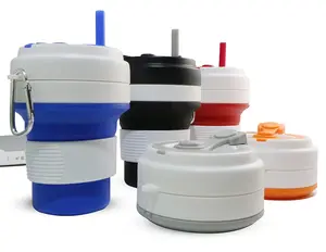 Design a prova di perdite buona tenuta tazza pieghevole riutilizzabile in Silicone portatile di sicurezza sana senza BPA