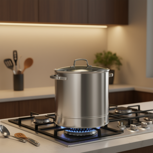 Marmite en acier inoxydable Db Stock Pot 12L avec poignée unique et couvercle en verre pour cuisinière à gaz, grande capacité, ustensile de cuisine - Product Image 2