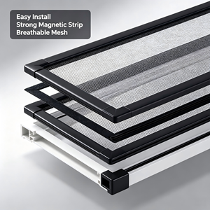 มุ้งกันยุงปรับได้ 18x14 ตาข่ายไฟเบอร์กลาส สำหรับหน้าต่างและประตูบ้าน ดีไซน์แม่เหล็กทันสมัย ปรับแต่งความยาวได้ รับประกัน 1 ปี - Product Image 5