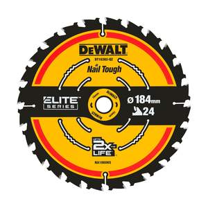 ใบเลื่อยวงเดือน Dewalt Elite ขนาด 184 มม. 24 ฟัน สำหรับงานหนัก - Product Image 1