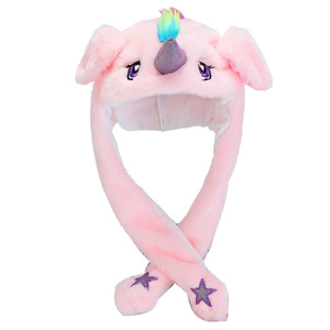 Cute Pink Unicorn Ear Hat With Rainbow Horn And Stars For Party Wear - Product Image 1