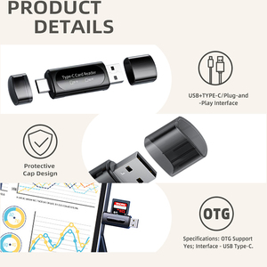 Pembaca Kartu Memori <span class=keywords><strong>SD</strong></span> TF All-in-one Berkecepatan Tinggi USB Multi-fungsi Pembaca Kartu USBC Komputer Ponsel Adaptor OTG Aksesori Ponsel - Product Image 3